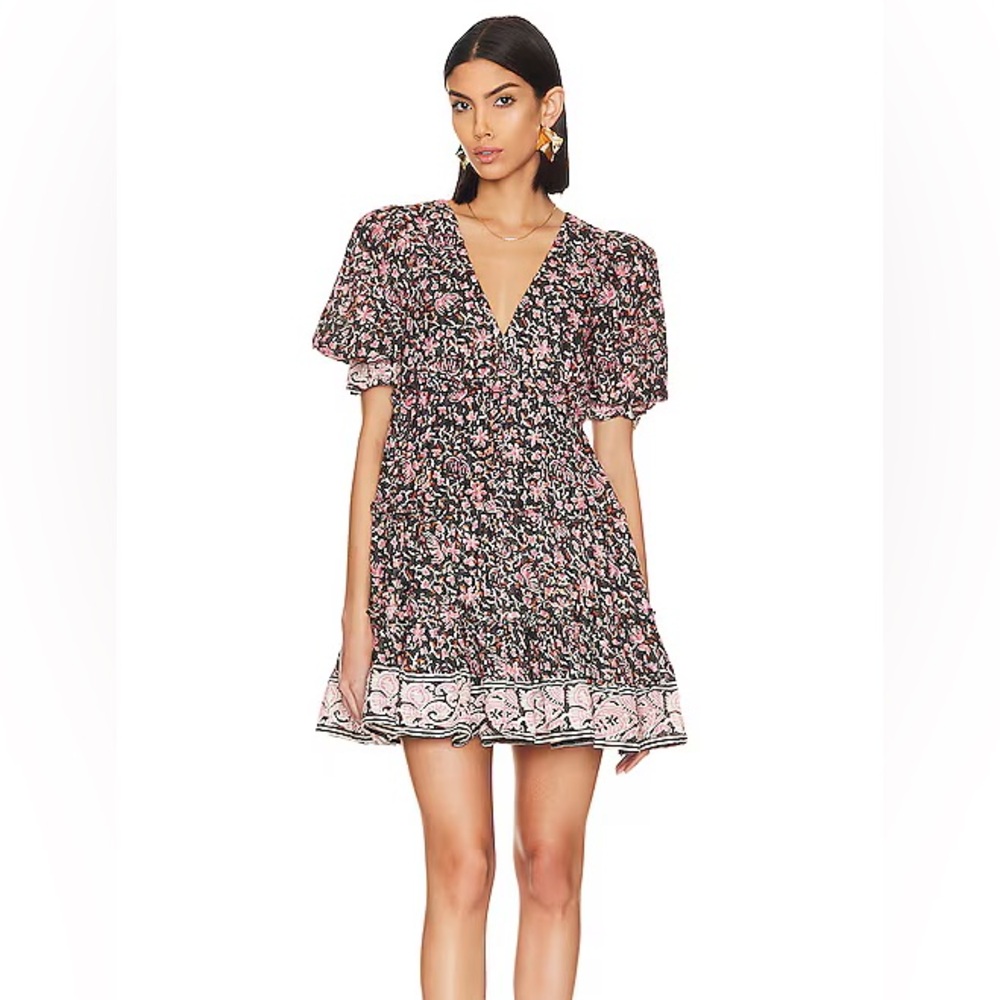 REVOLVE Cleobella Lauren‎ Mini Dress in Fan Print Sz S NWT